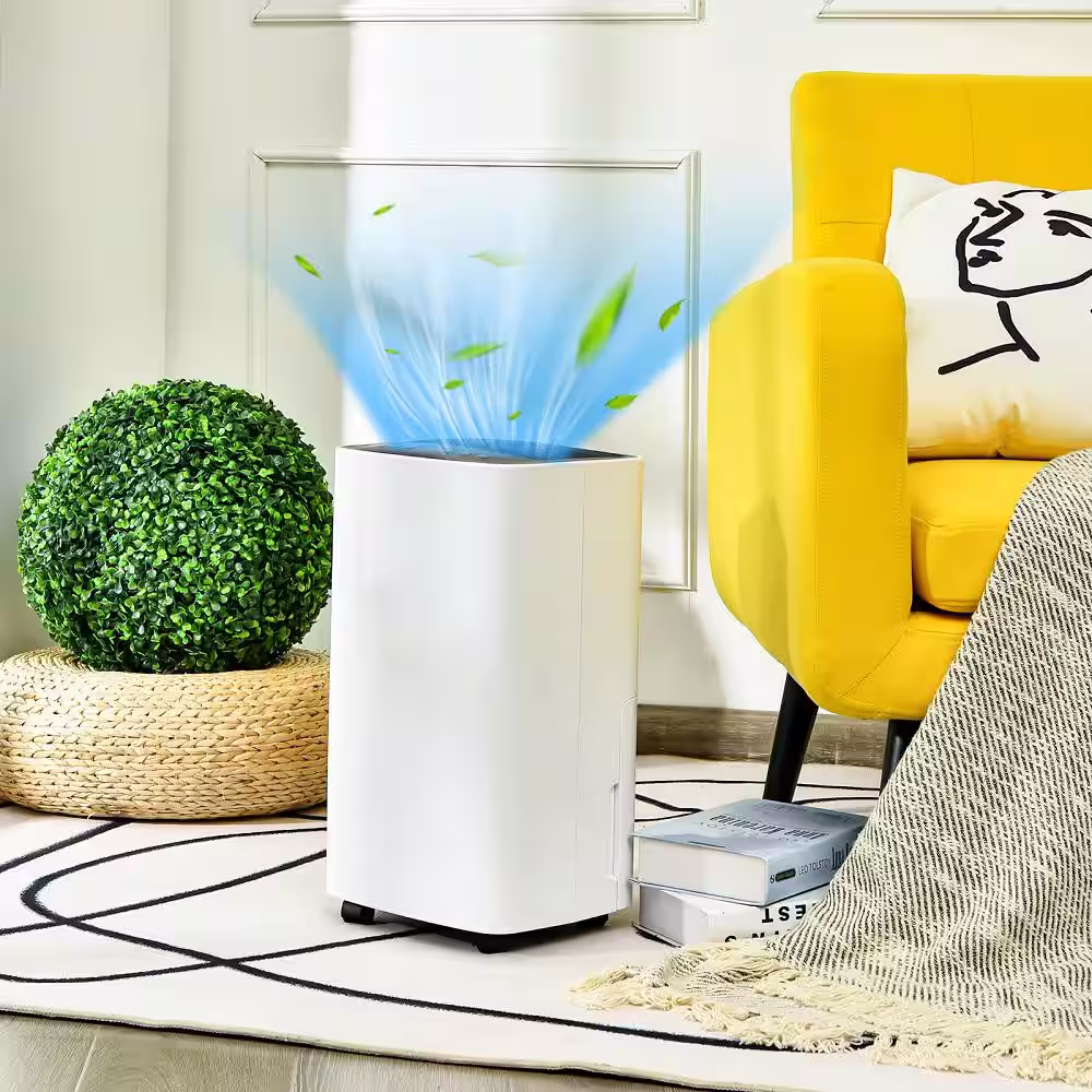 Gymax 24-Pints 1500 sq. ft. Portable Dehumidifier with 3-Modes and 2-Speeds