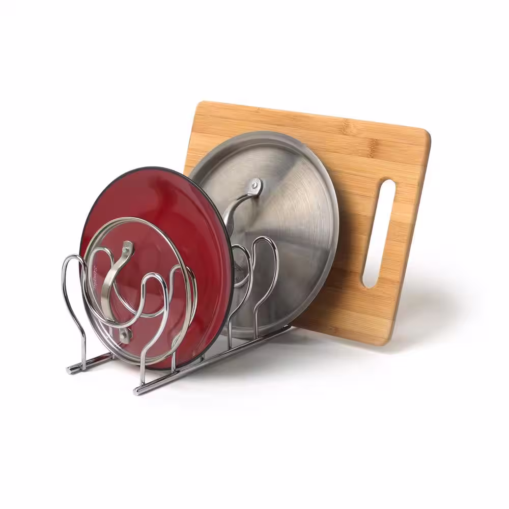 Spectrum Euro Chrome 6-Divider Steel Lid Organizer